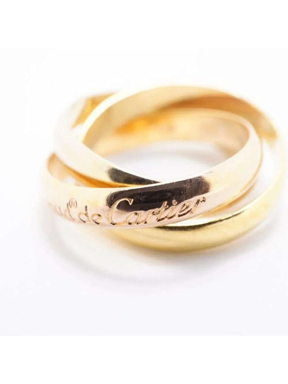 Cartier Ring Trinity Classic Model 18k Yellow Gold 18k White Pink